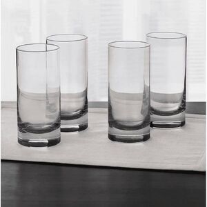 Hotel Collection Highball Glasses with Gray Accent, Set of 4